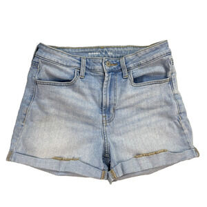 Old Navy High Rise Wow Denim Shorts Womens 4 Light Blue Jean Cuffed Cut Off 28x3